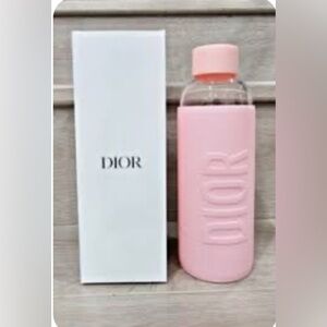 Dior Pink Glass Water Bottle in Box